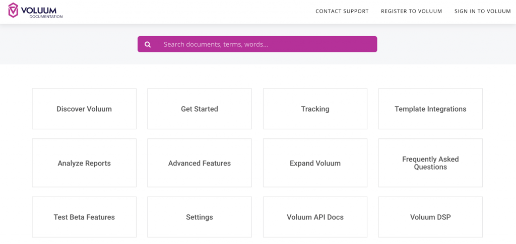 Voluum offers detailed documentation with step-by-step guides and screenshots.